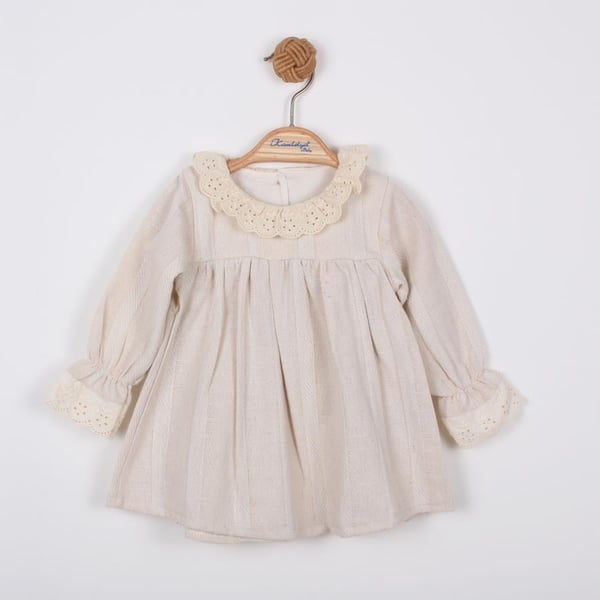 KARDELYA BEBE KIZ BEBEK KETEN ELBİSE