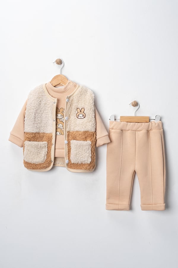 3 İP WELSOFT YELEKLİ KIZ BEBEK 3 LÜ TAKIM