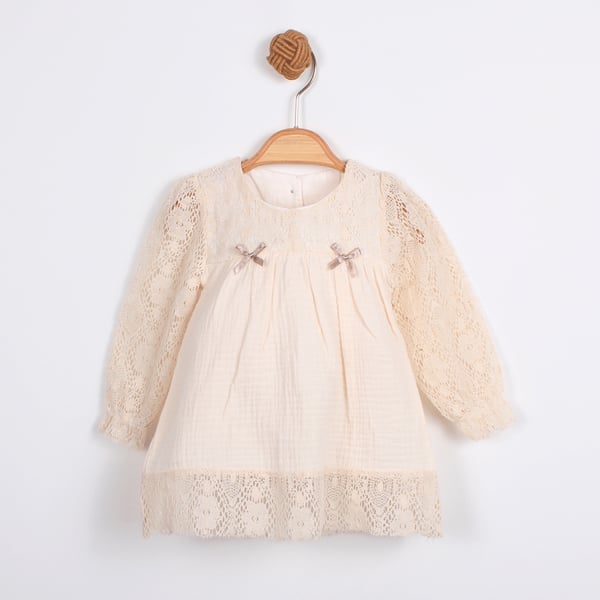 KARDELYA BEBE DANTELLİ KIZ BEBEK ELBİSE