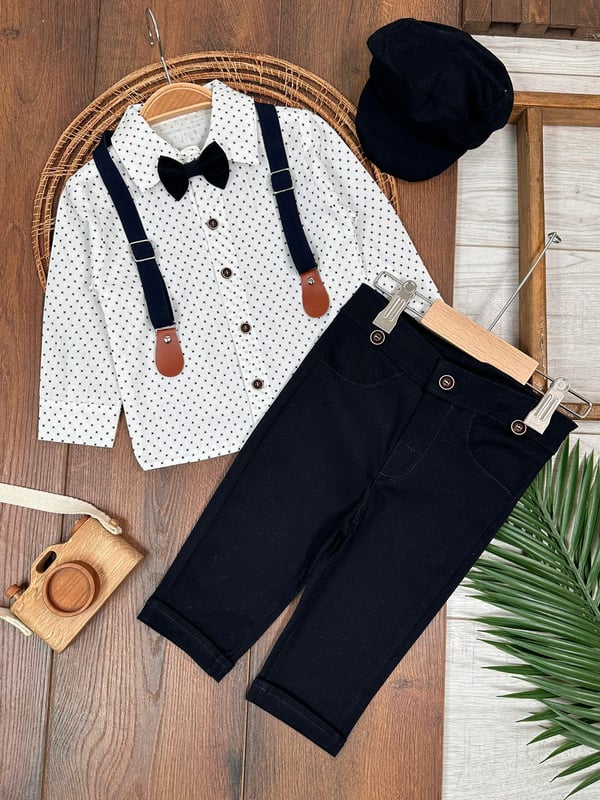 PAPYONLU ASKILI ERKEK BEBEK 2 Lİ TAKIM