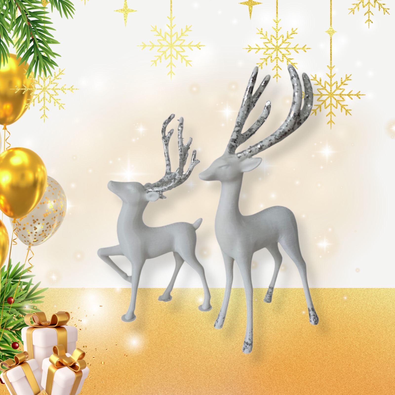 İkili Geyik Seti 10 cm