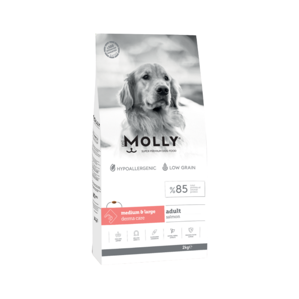 Molly Medium Adult Derma Care Somonlu Orta ve Büyük Irk Yetişkin Köpek Maması 2 Kg