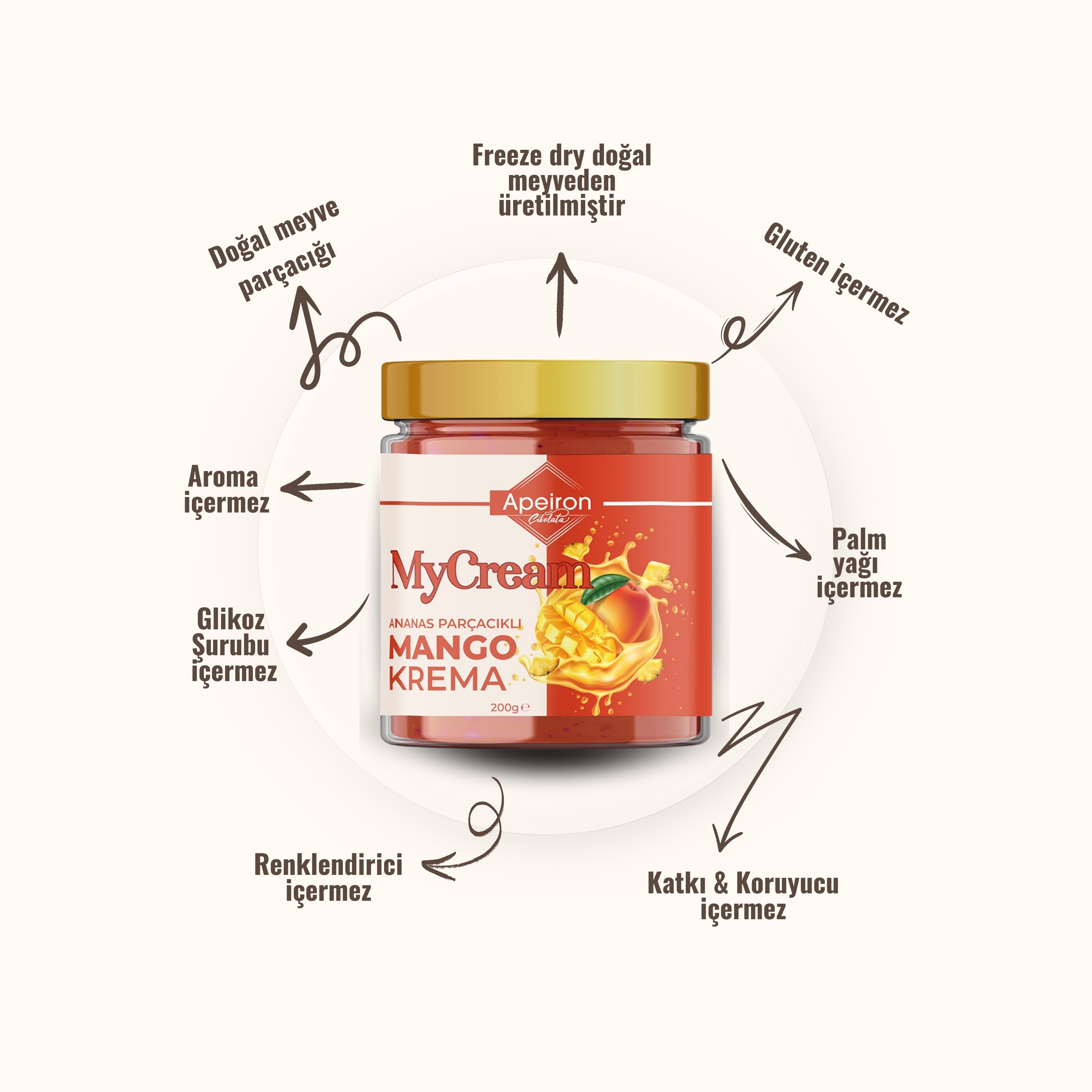 MyCream Ananas Parçacıklı Mango Krema 200 g