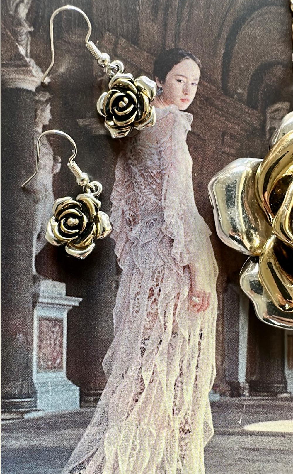 Barok Gül Özel Tasarım Küpe & Kolye