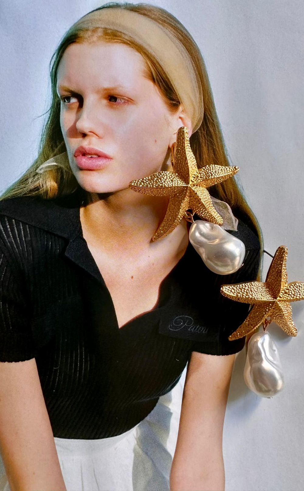 Deniz Yıldızı İnci Özel Tasarım Küpe