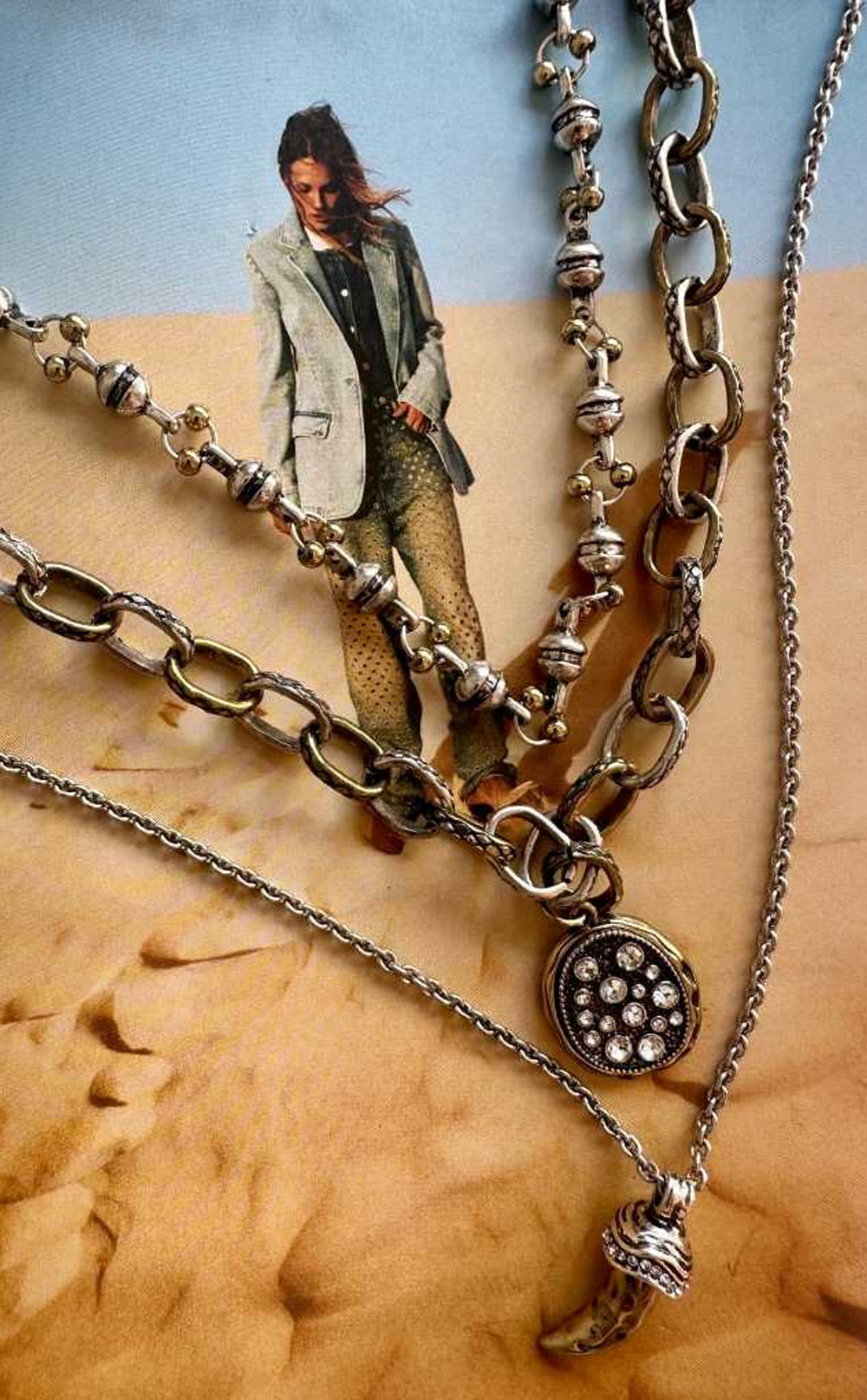 Gece Madalyonu Özel Tasarım Kolye Seti