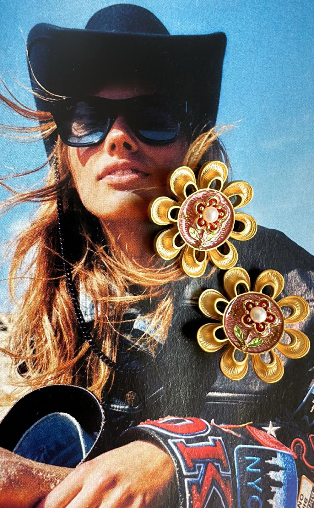 Nostaljik Papatya Özel Tasarım Küpe