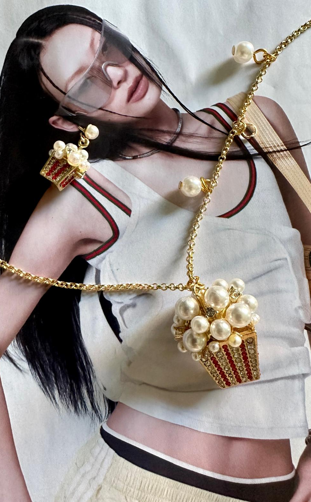 Patlamış İnci Özel Tasarım Kolye & Küpe Takımı