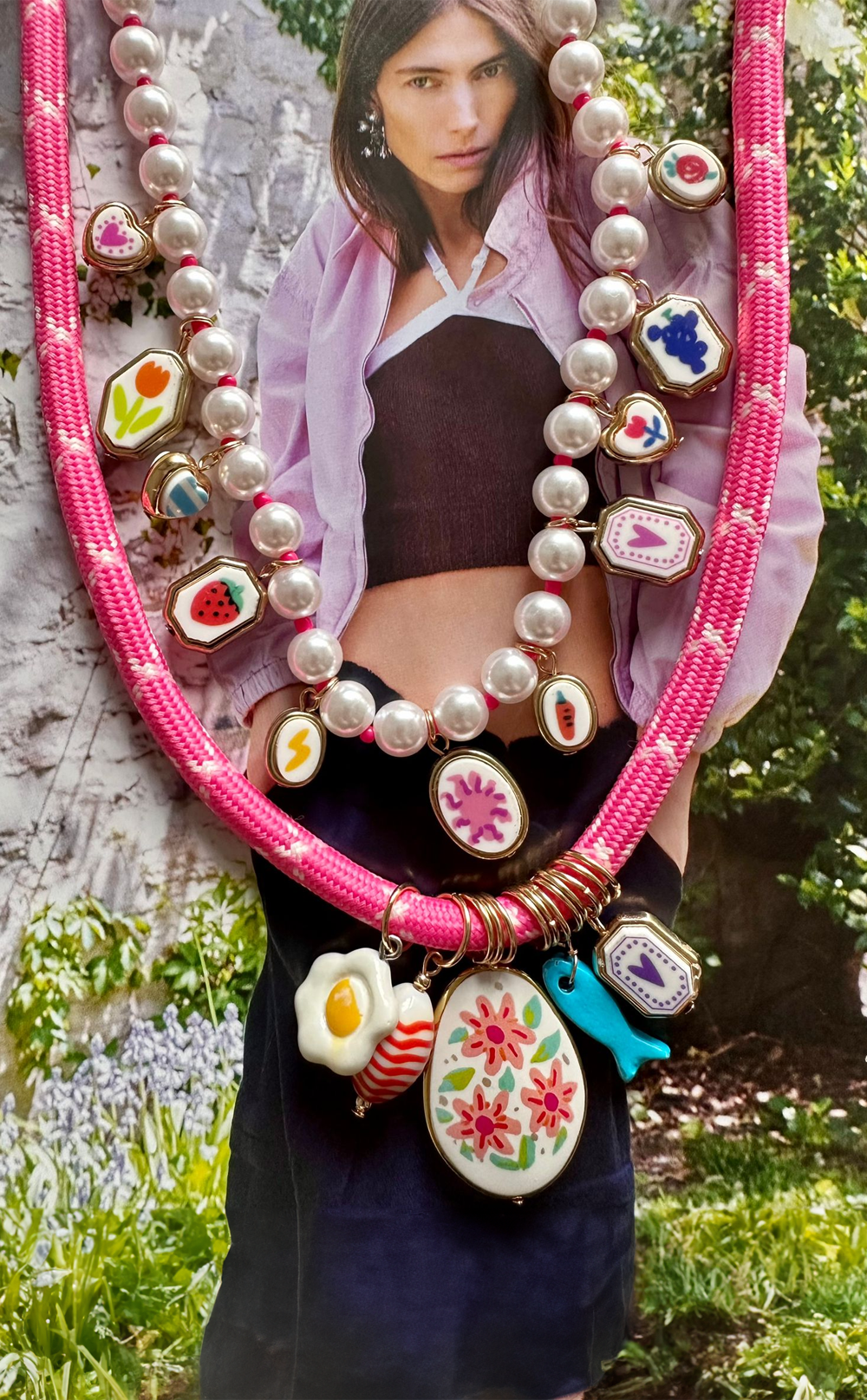 Pembe Bahar Özel Tasarım Kolye