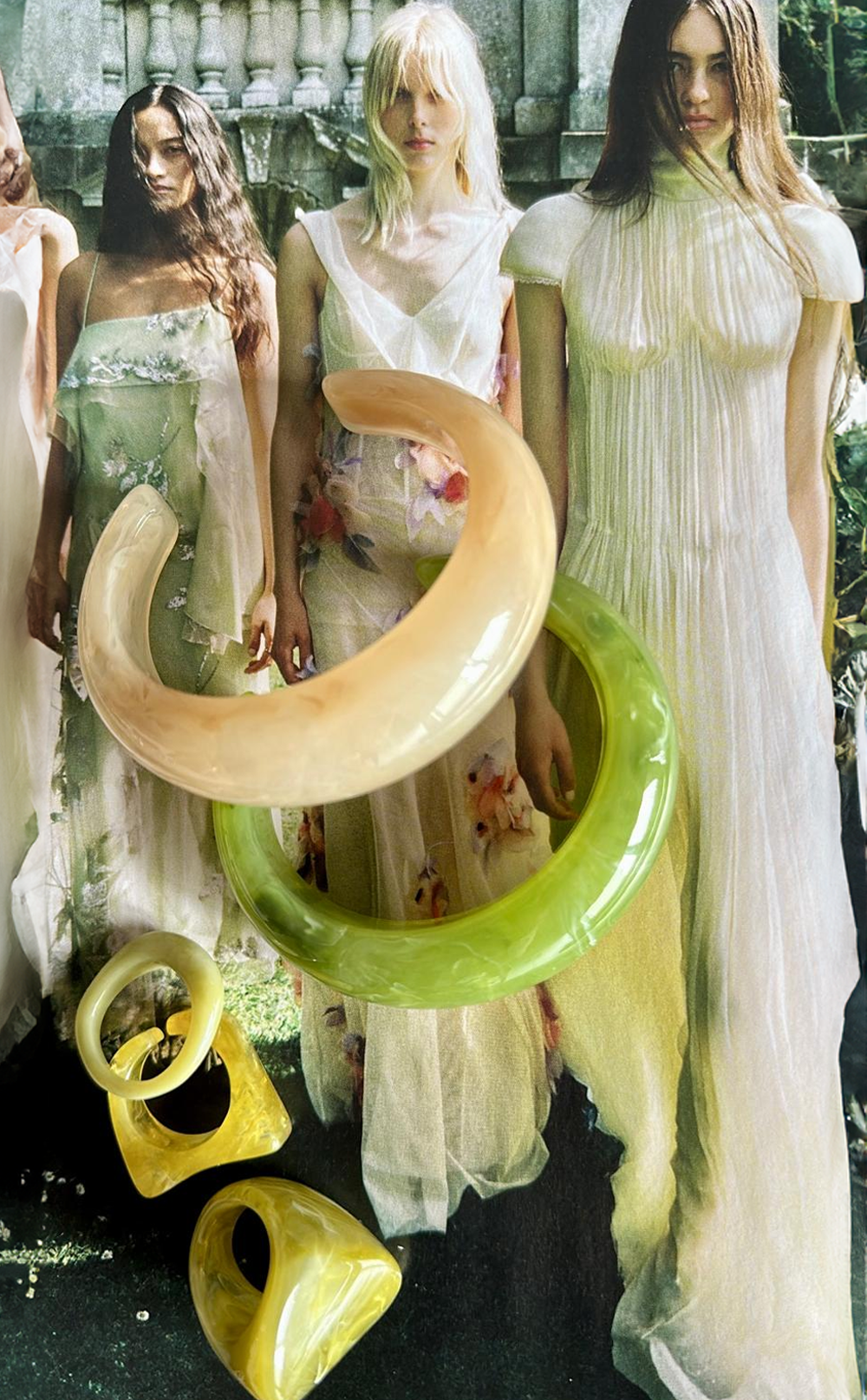 Yeşil Bahar Özel Tasarım Yüzük & Bilezik Takımı