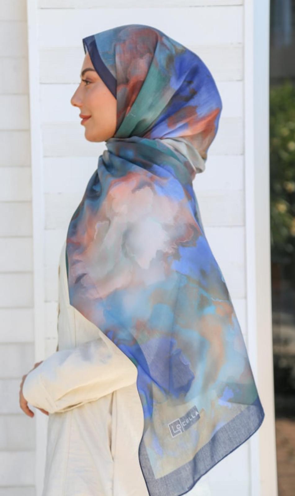 LOCELLA SOFT VUAL  ŞAL 0001 LACİVERT
