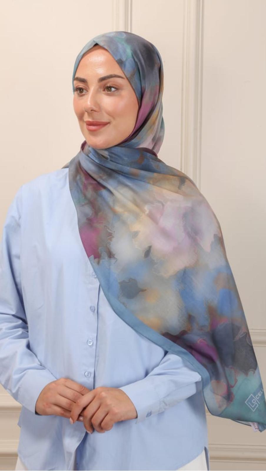 LOCELLA SOFT VUAL  ŞAL 0001 MAVİ