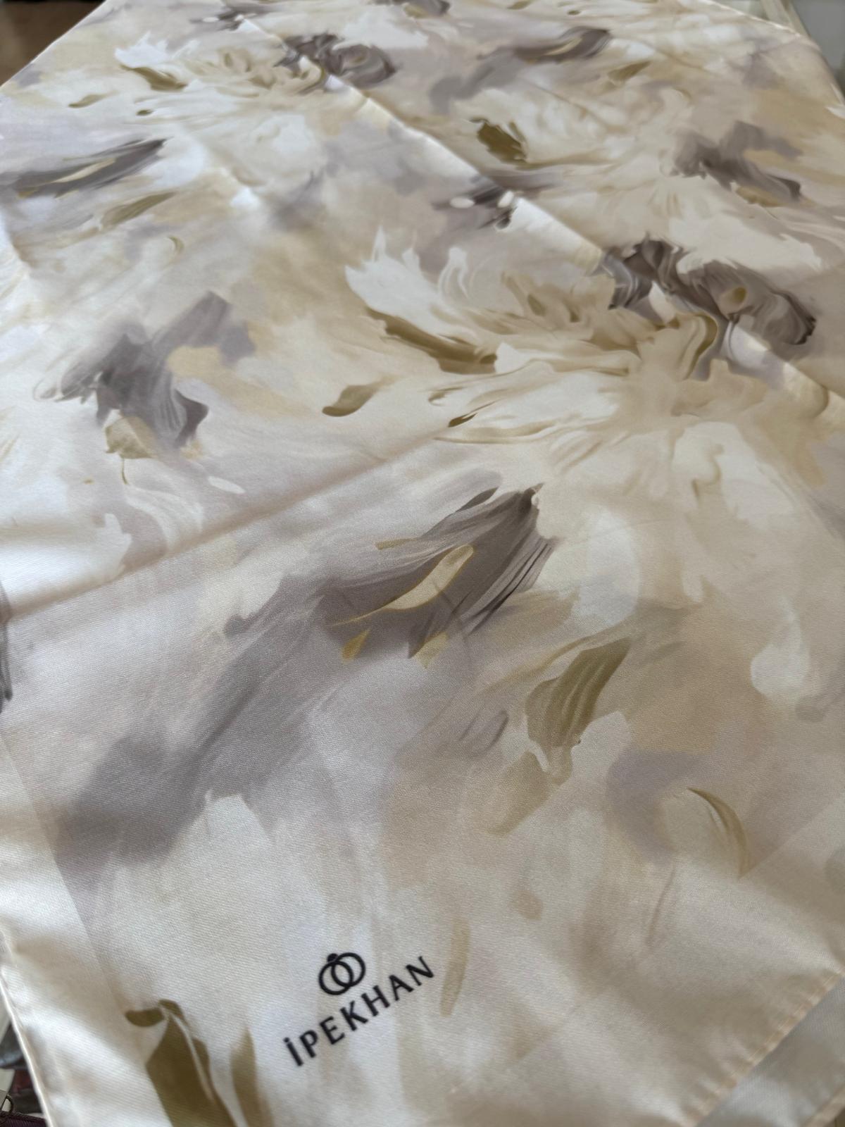 İPEKHAN SOFT ŞAL EBRU DESEN BEJ
