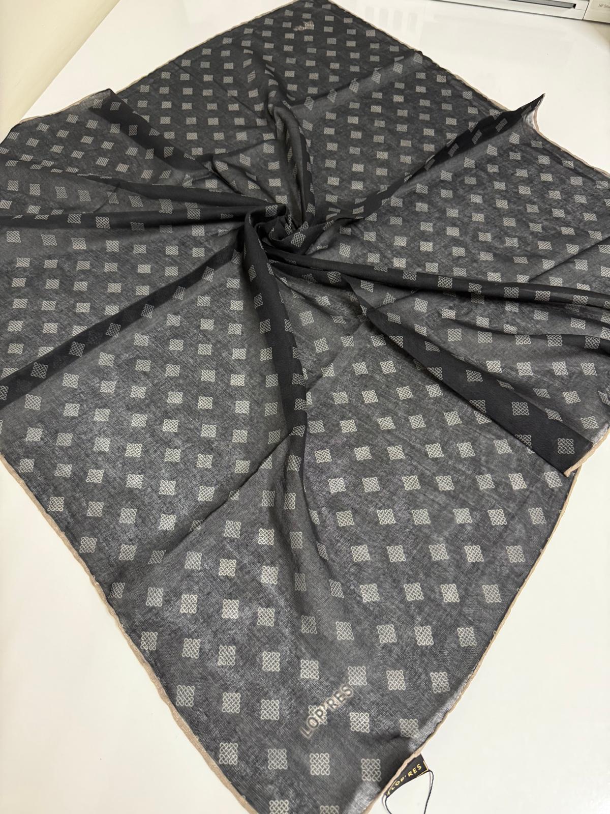 SOFT KETEN EŞARP MONOGRAM DESEN 05