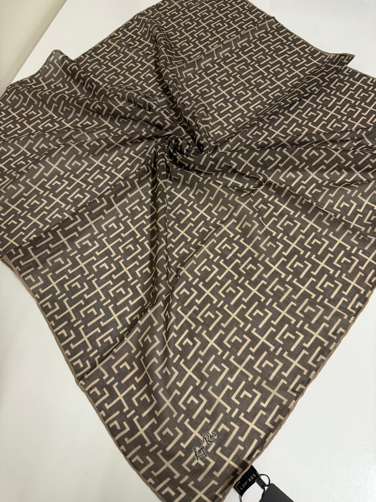 SOFT KETEN EŞARP GEOMETRİK DESEN 07