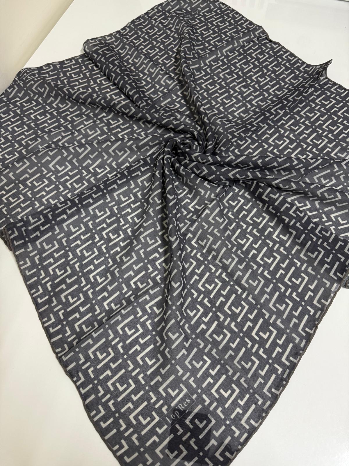 SOFT KETEN EŞARP GEOMETRİK DESEN 06