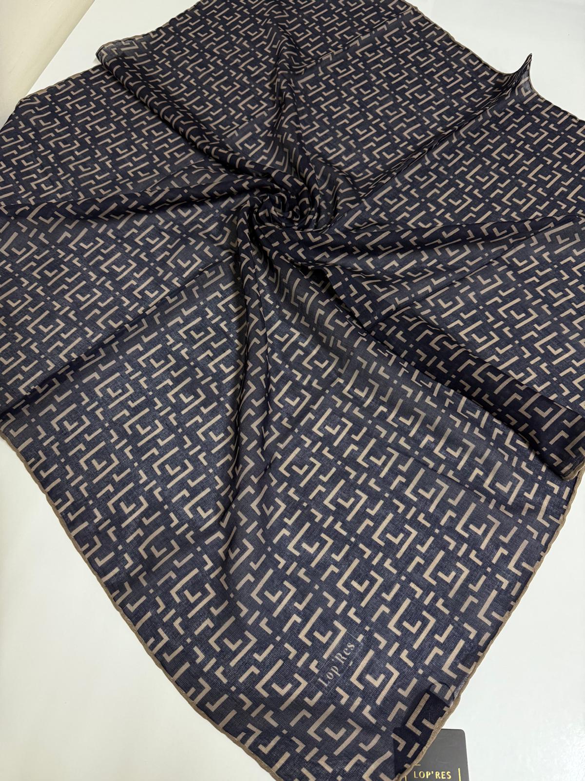 SOFT KETEN EŞARP GEOMETRİK DESEN 05
