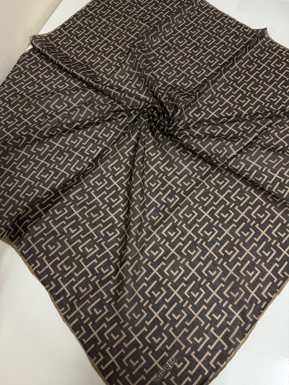 SOFT KETEN EŞARP GEOMETRİK DESEN 04