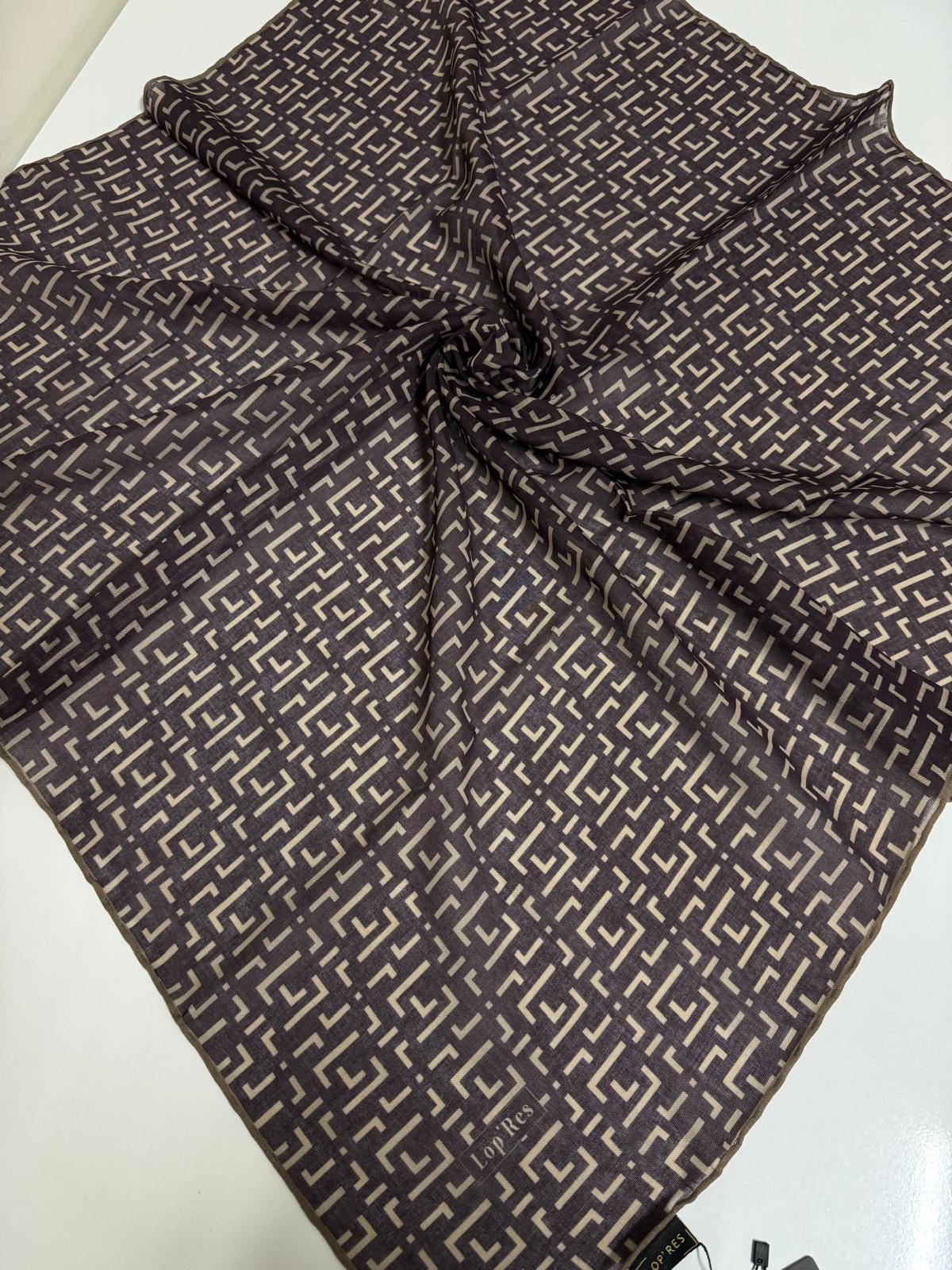 SOFT KETEN EŞARP GEOMETRİK DESEN 02