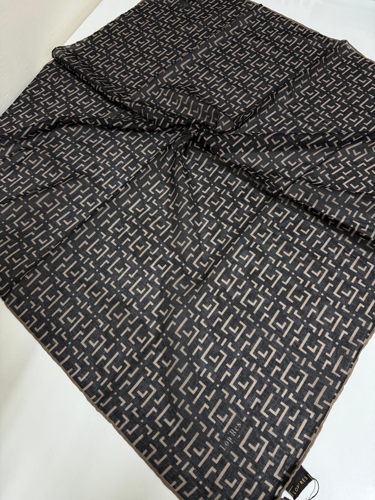 SOFT KETEN EŞARP GEOMETRİK DESEN 01
