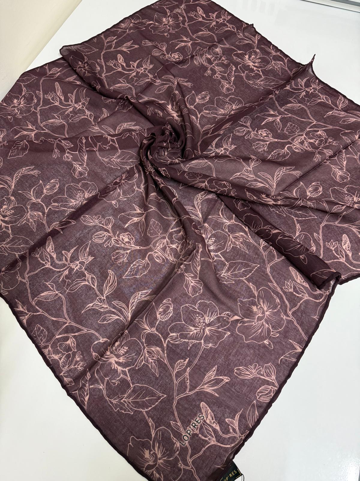 SOFT KETEN EŞARP ÇİÇEK DESEN 10