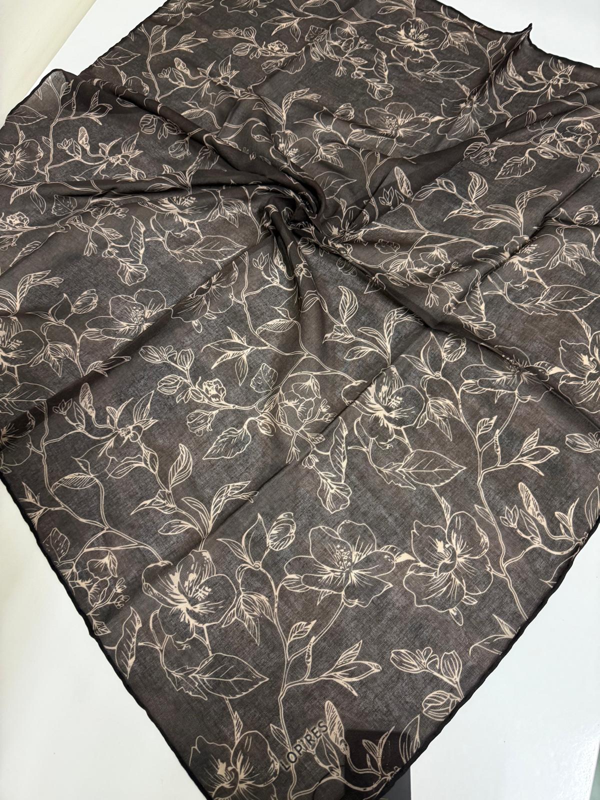 SOFT KETEN EŞARP ÇİÇEK DESEN 08