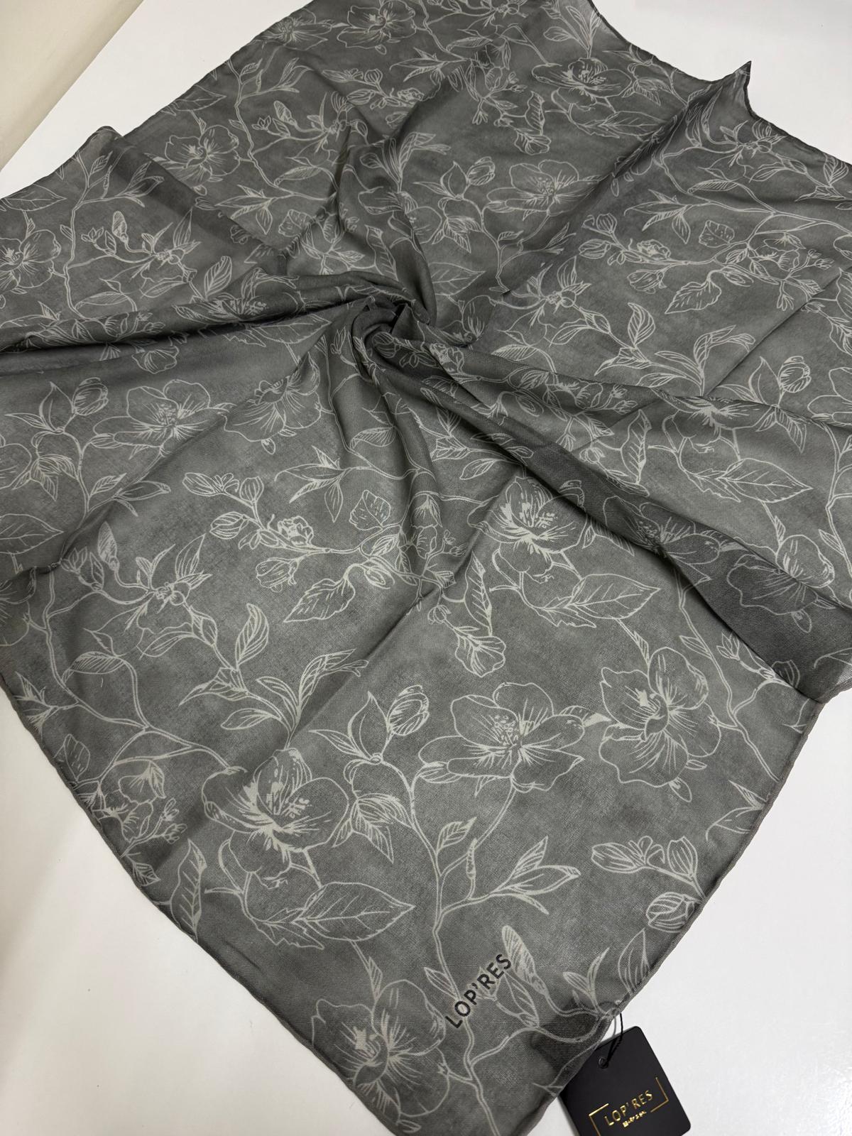 SOFT KETEN EŞARP ÇİÇEK DESEN 06