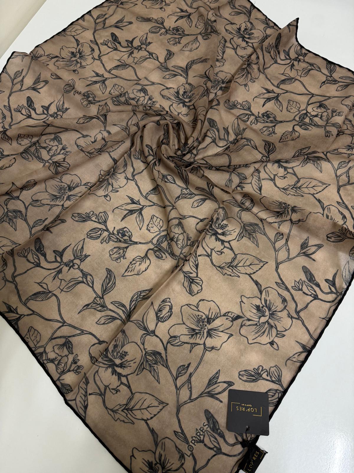 SOFT KETEN EŞARP ÇİÇEK DESEN 05