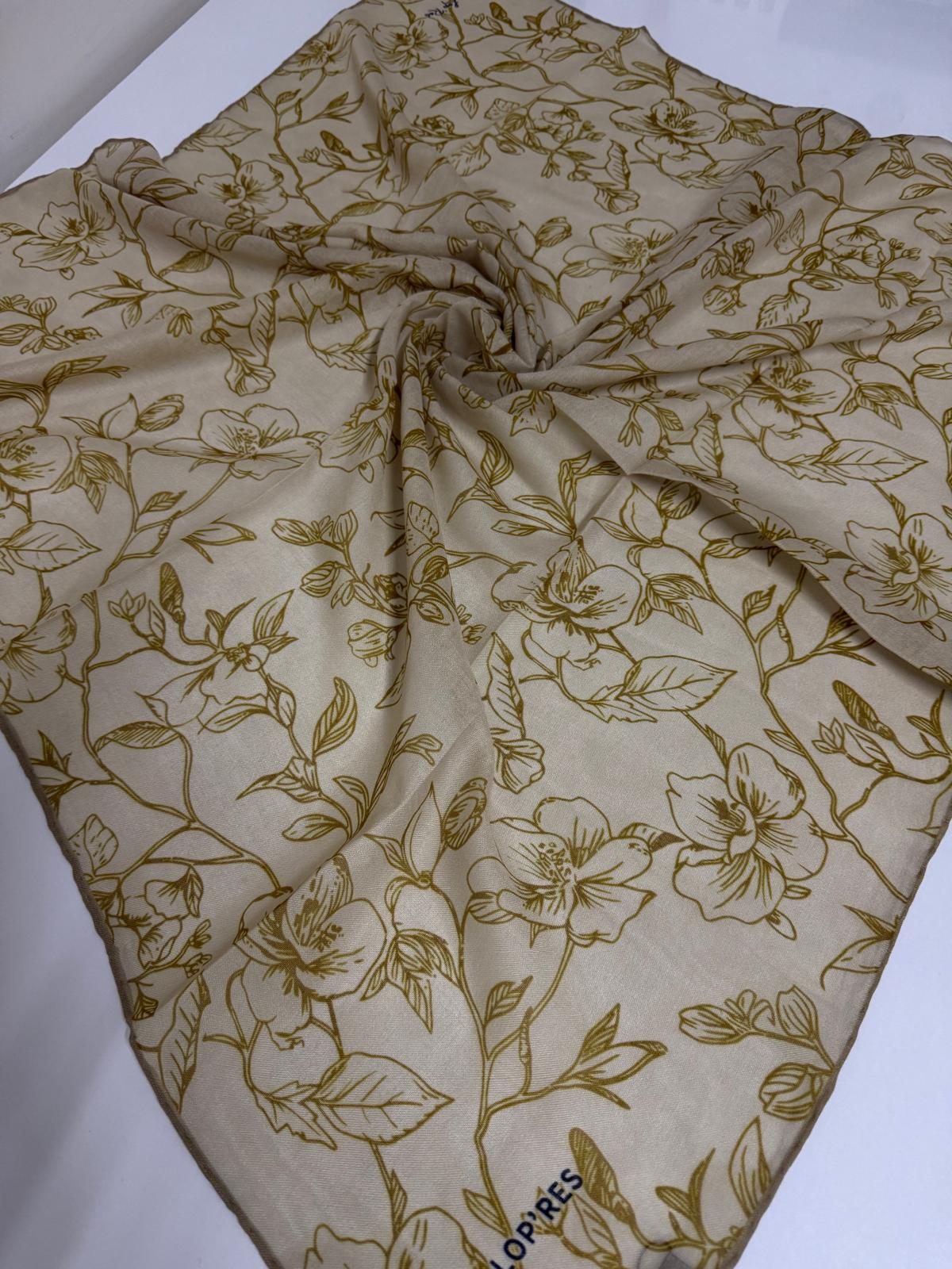 SOFT KETEN EŞARP ÇİÇEK DESEN 02