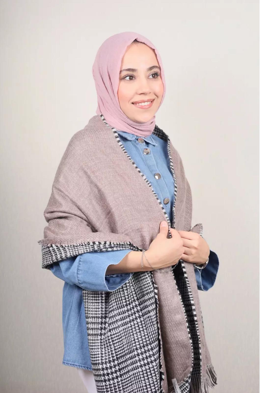 OMUZ ŞALI ÇİFT TARAFLI DESEN 3-VİZON
