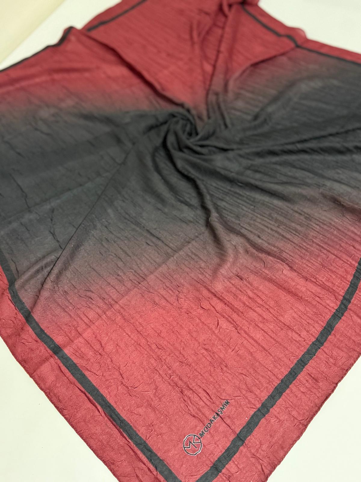 MİRORA DESEN BAMBU EŞARP BORDO