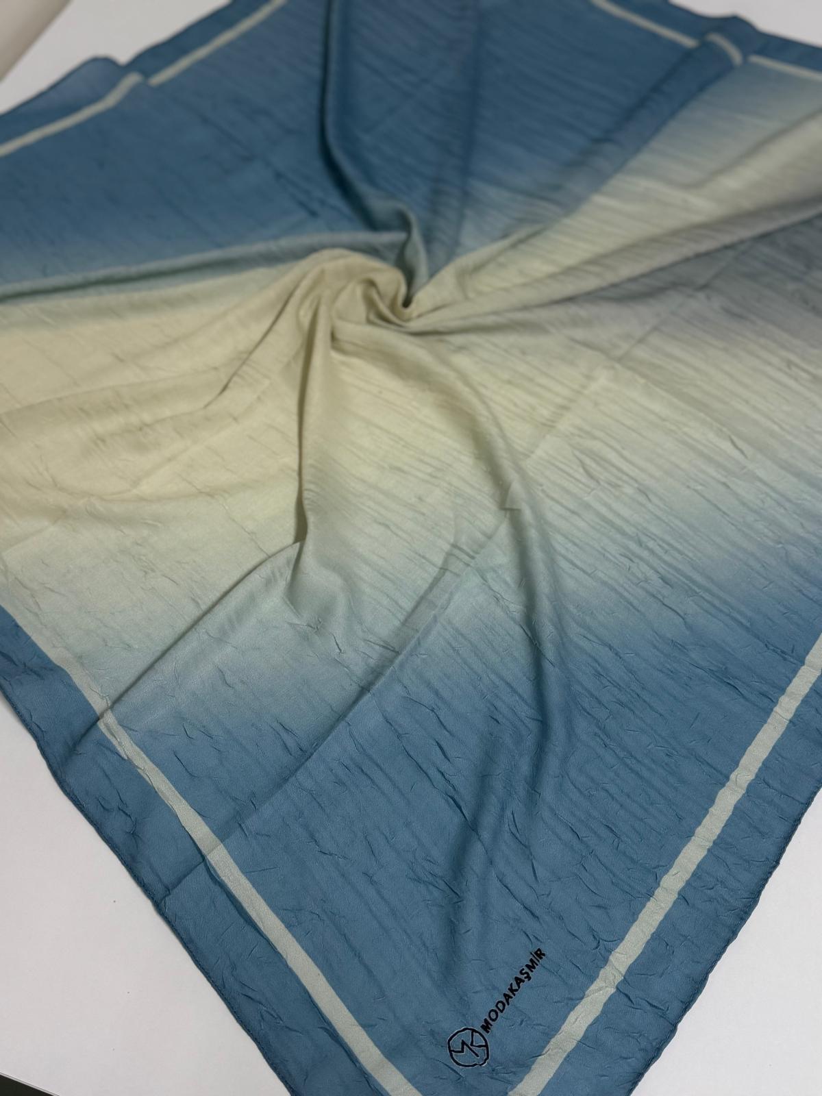 MİRORA DESEN BAMBU EŞARP KOYU MAVİ