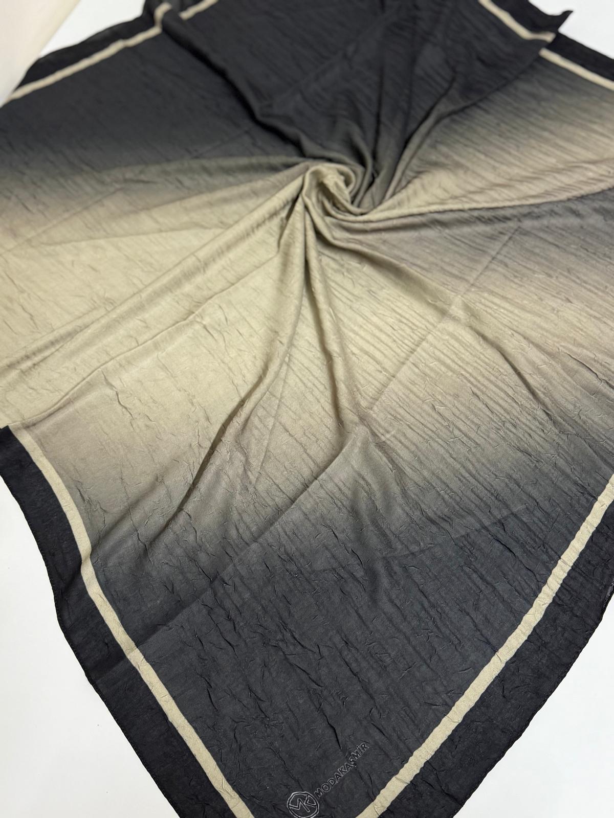 MİRORA DESEN BAMBU EŞARP SİYAH