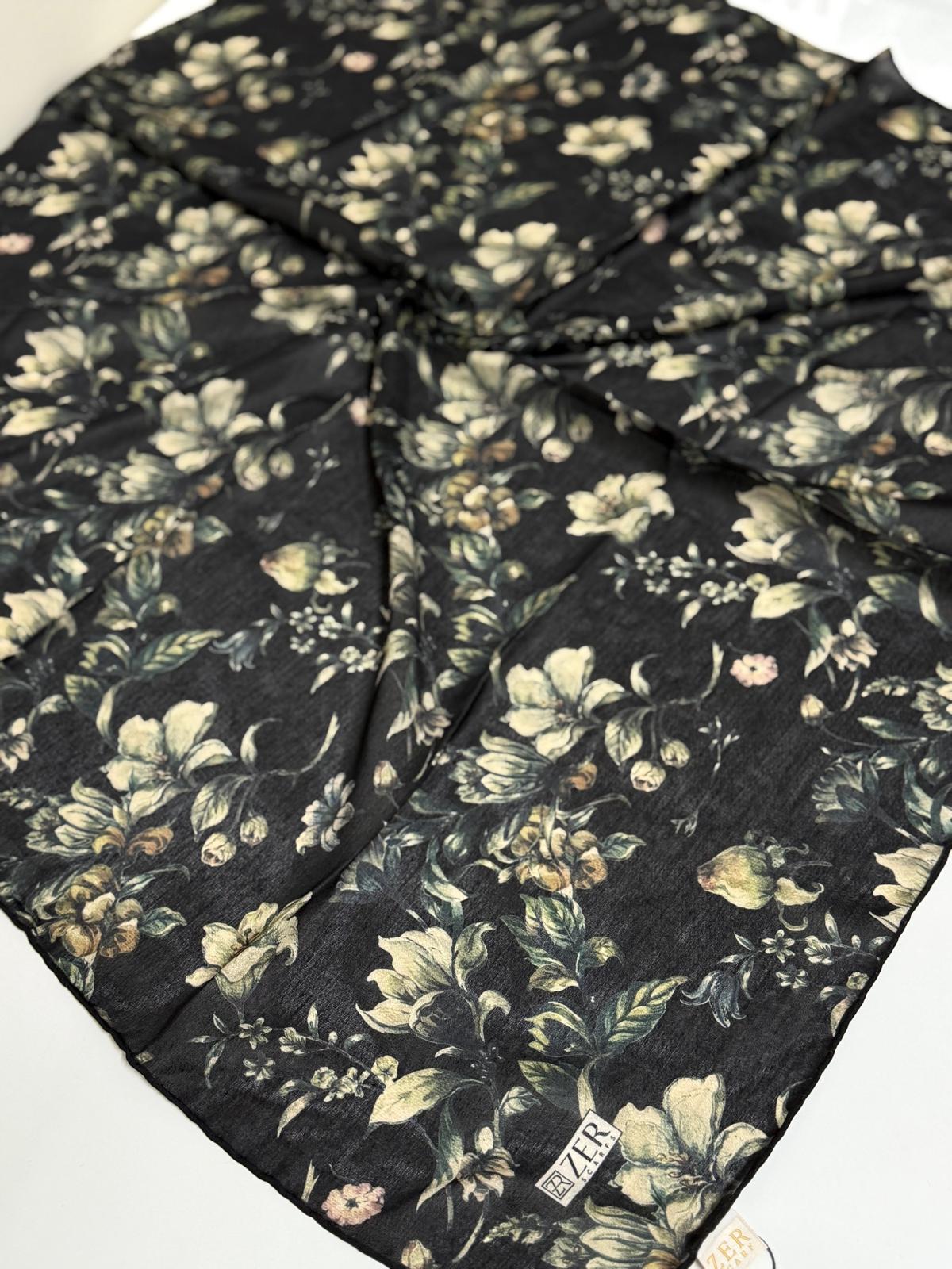 ZER ORGANİK EŞARP ÇITIR ÇİÇEK DESEN 10