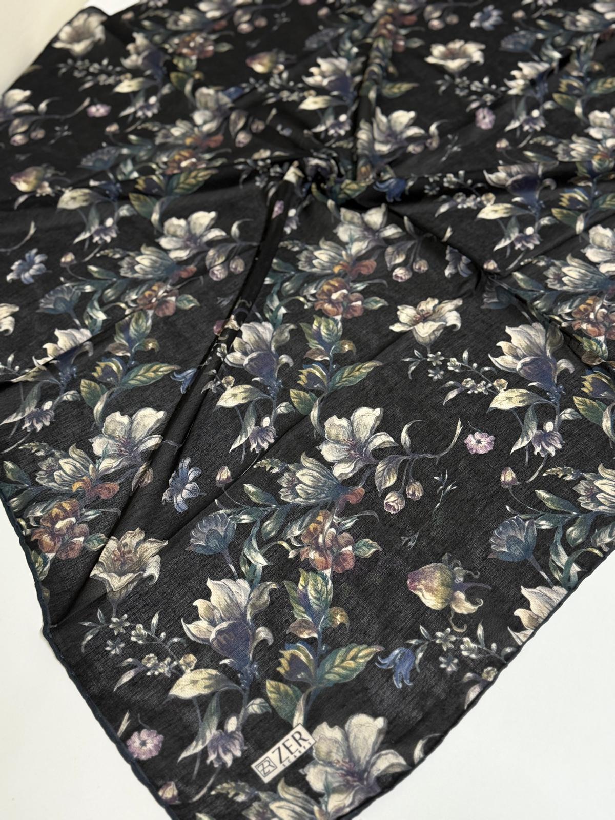 ZER ORGANİK EŞARP ÇITIR ÇİÇEK DESEN 07