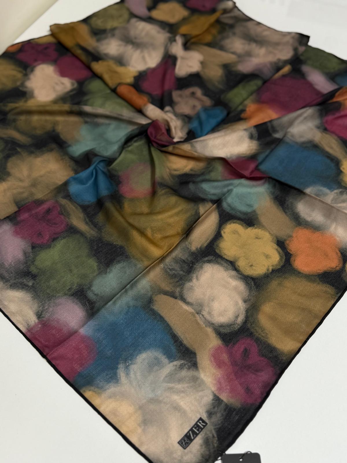 ZER ORGANİK EŞARP SOFT ÇİÇEK DESEN 01