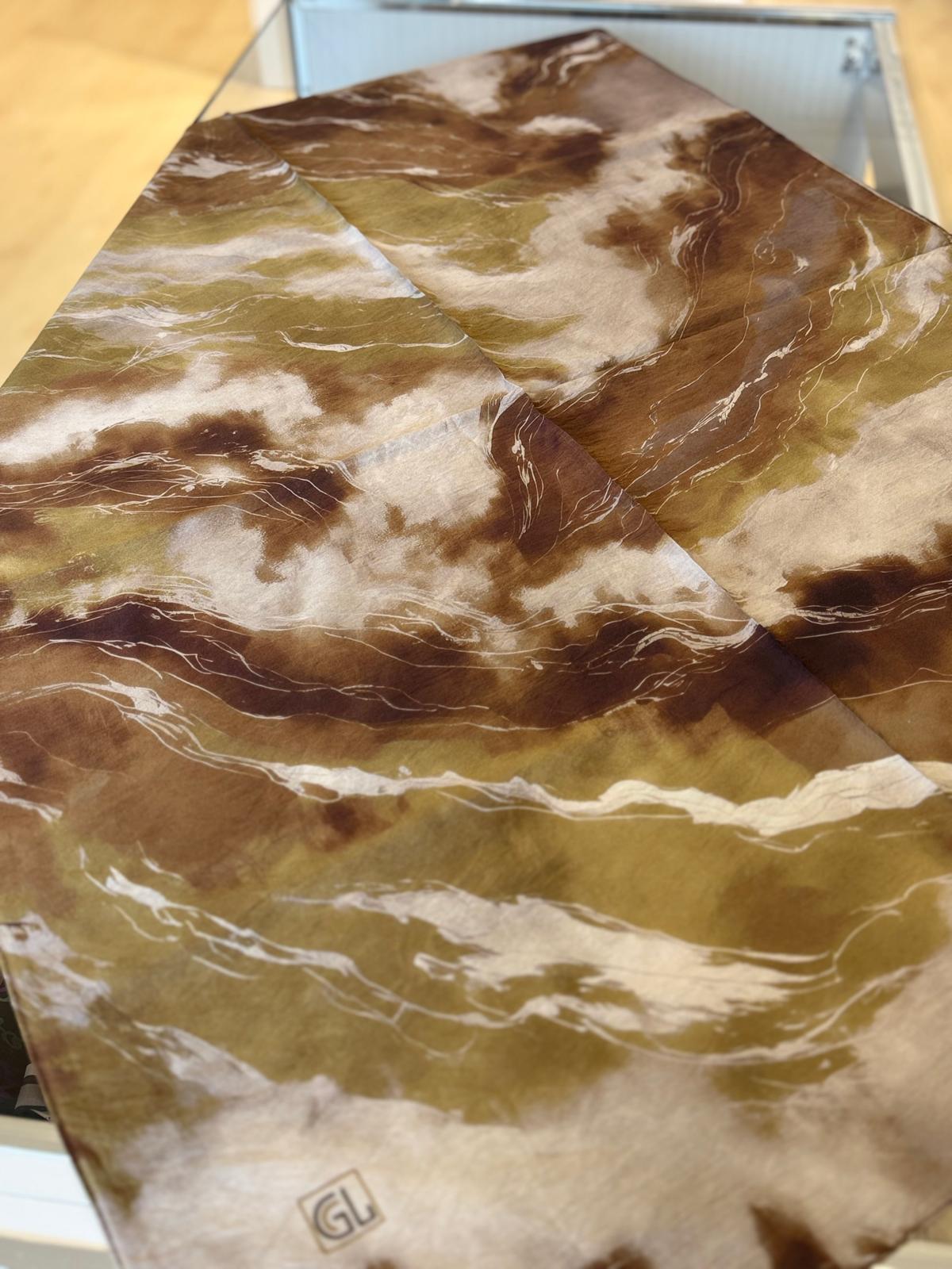 NEVA ŞAL ELYSIA DESEN ZEYTİN YEŞİLİ 07