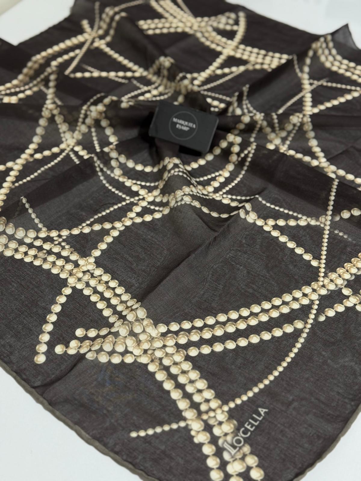 İNCİ DESEN SOFT EŞARP SİYAH 02