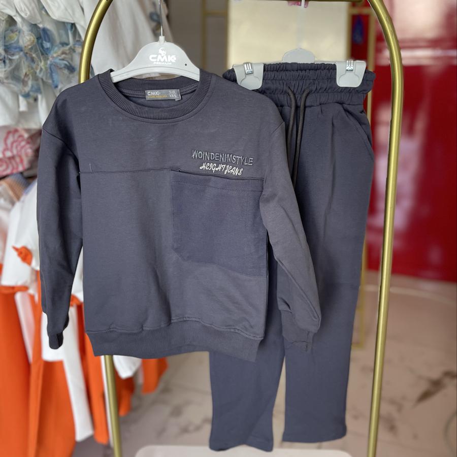 Haighetjeans baskılı gri takım