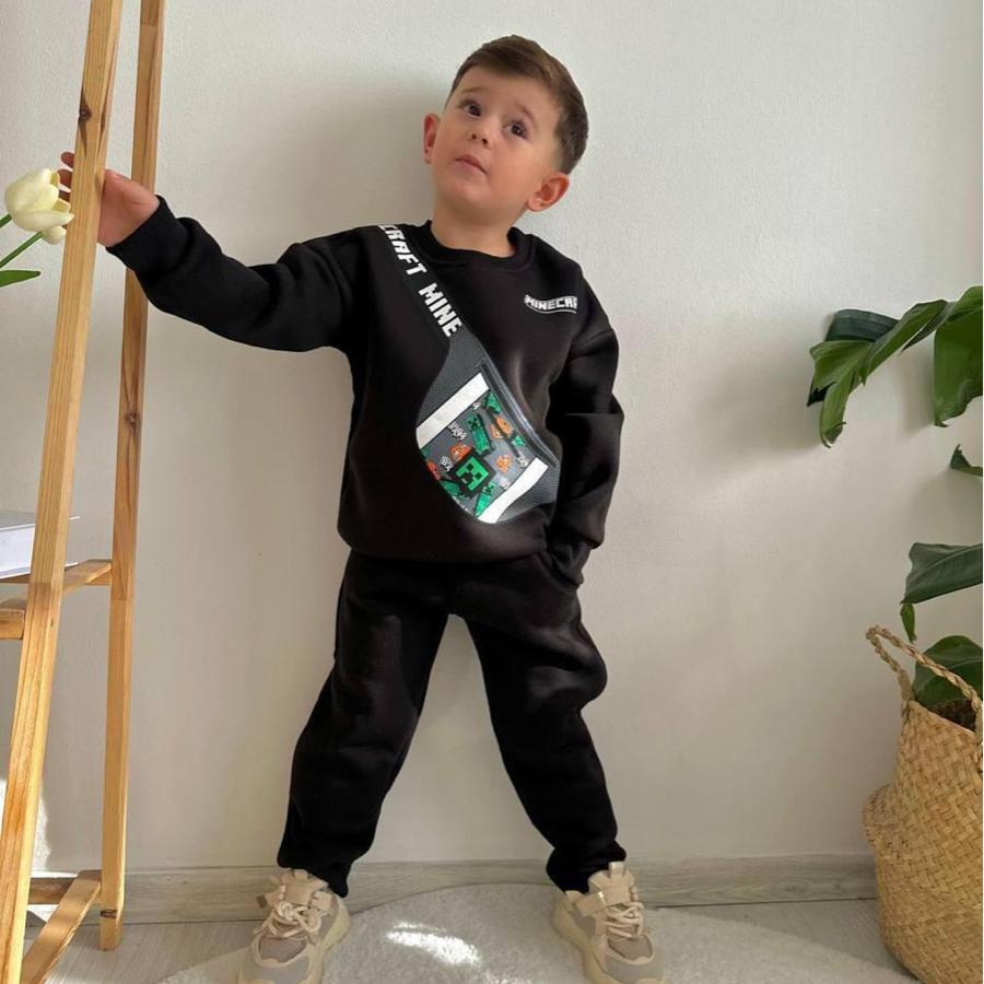 Çanta baskılı şardonlu üç iplik takım