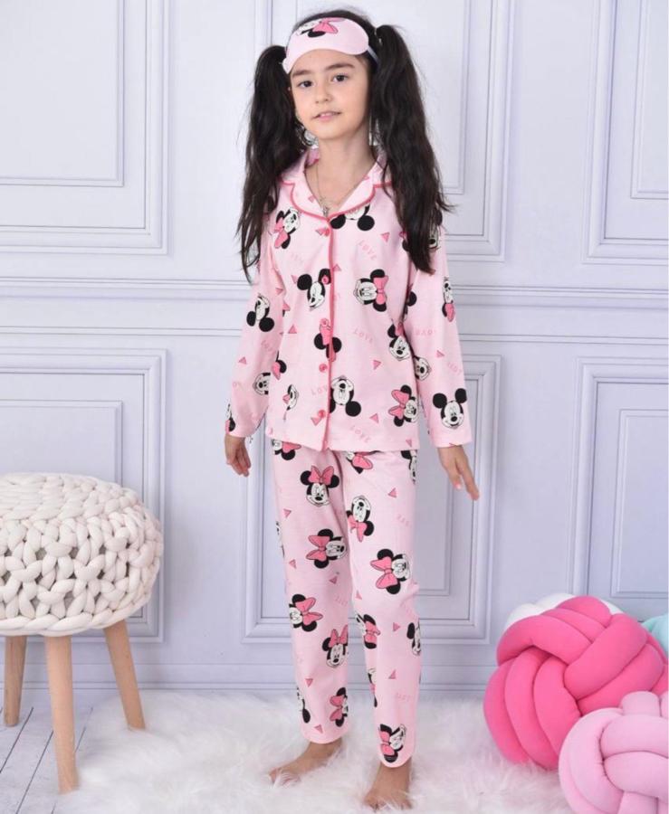 Love ve minnie baskılı kız çocuk gecelik