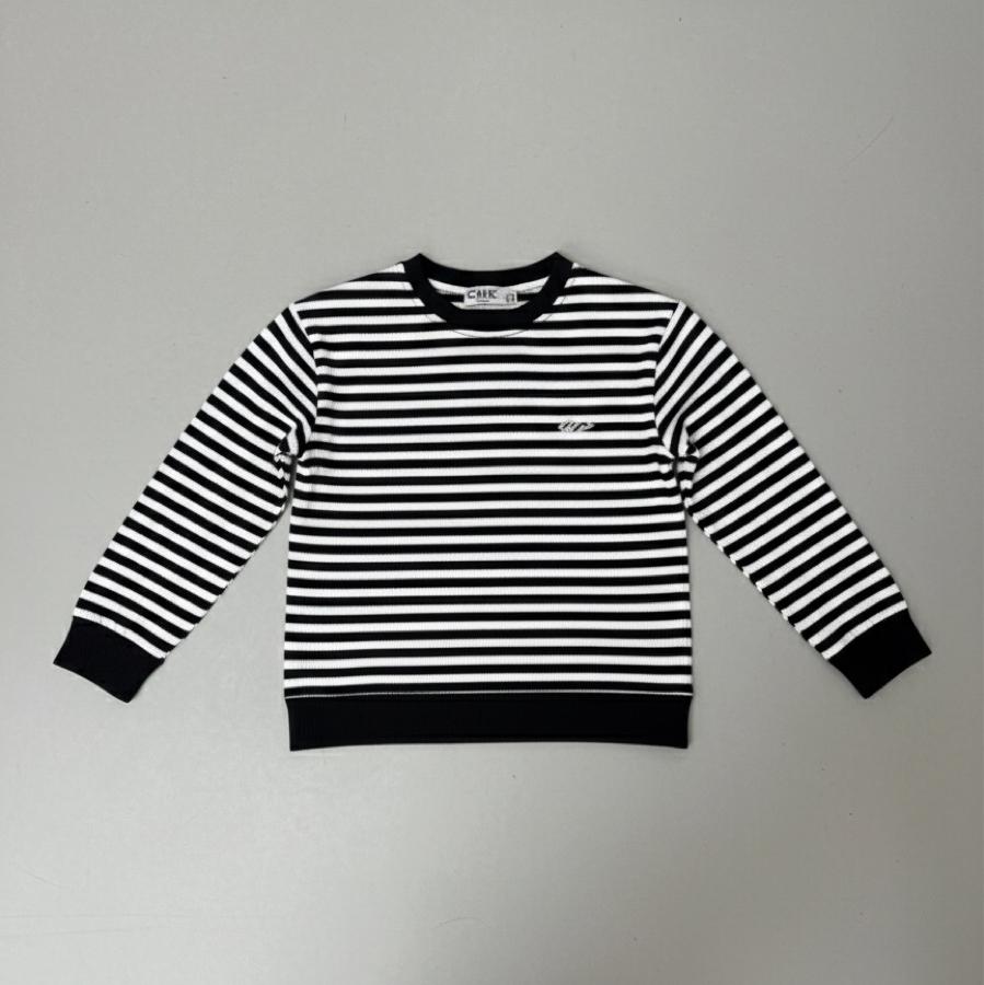 Siyah beyaz çizgili erkek çocuk kazak