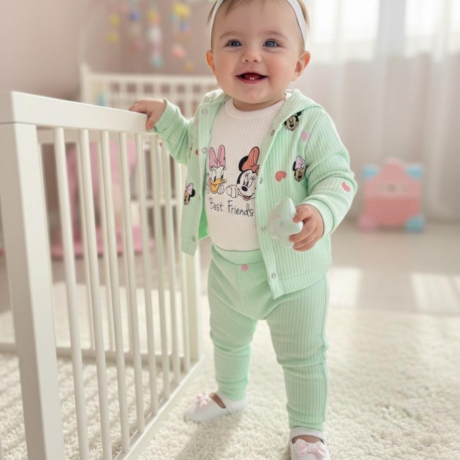 Best friend baskılı Zıbınlı üçlü takım