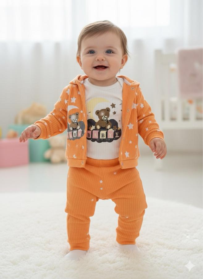 Baby baskılı Zıbınlı üçlü takım