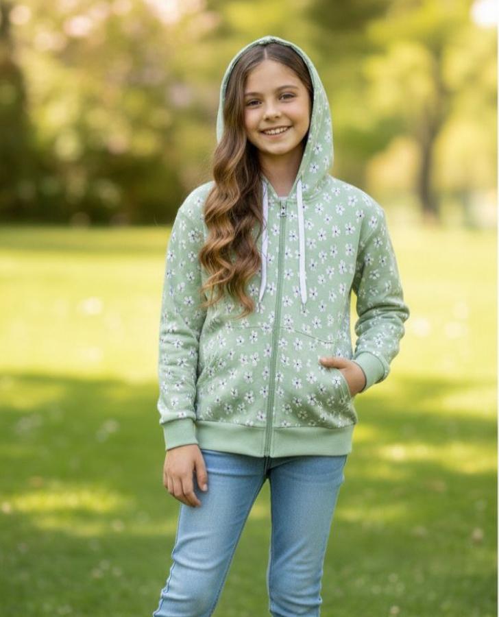 Yeşil papatyalı ceket