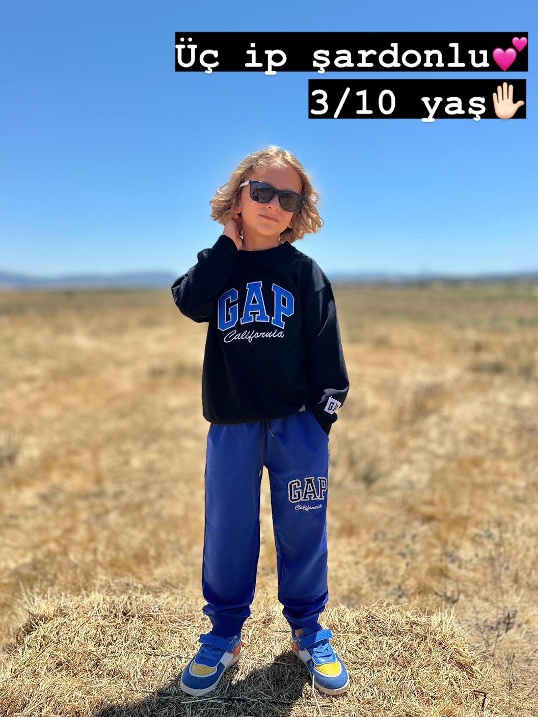 3/10 yaş gap üç ip erkek çocuk şardonlu takım