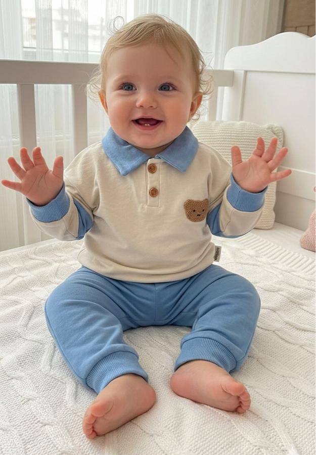 Mavi erkek bebek takım