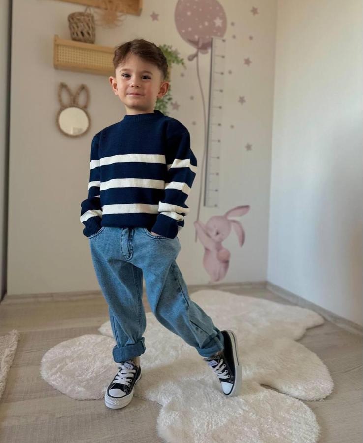 Triko kazak kot pantolon erkek çocuk takım