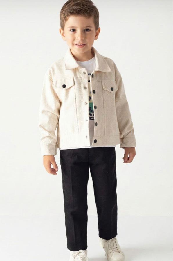 Ceketli kot pantolonlu üçlü takım