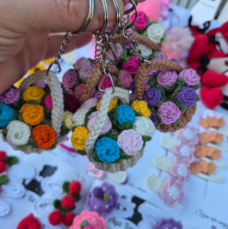 Çiçek Sepeti Anahtarlık